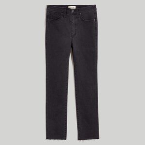 NWT Madewell Stovepipe Jeans, Banberry Dark Wash, Raw-Hem, Tall, Size 24